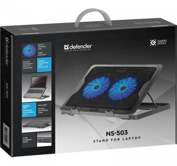 Defender Podstawka chłodząca pod laptopa NS- 503 metalowa 15.6&quot;-17&quot;