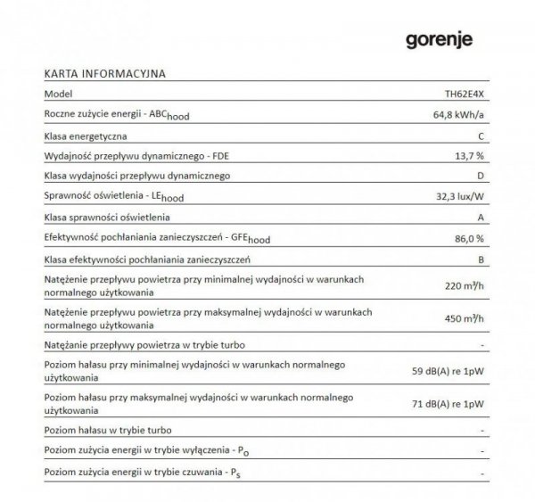 Gorenje Okap teleskopowy TH62E4X