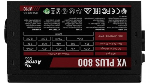 AeroCool Zasilacz VX PLUS 800W ATX