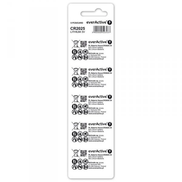 everActive Bateria litowa CR2025 blister 5 szt.