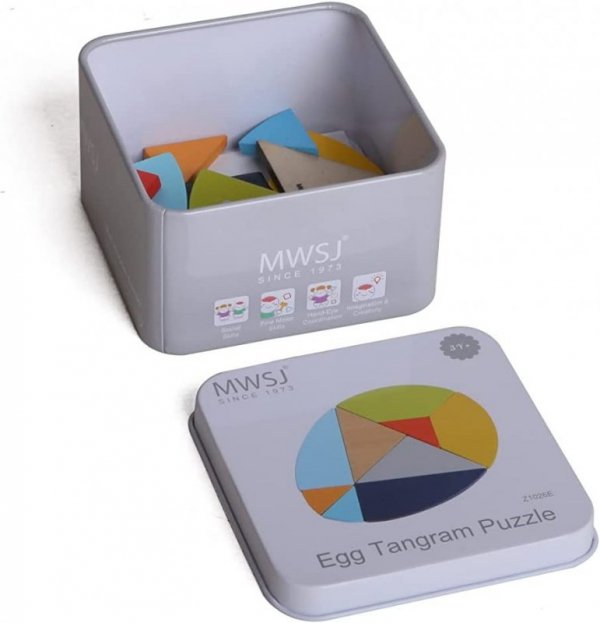 iWood Gra układanka Jajko tangram w puszce