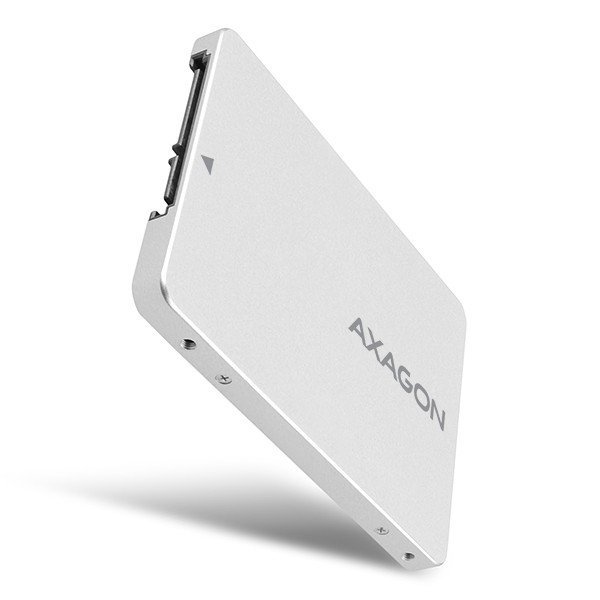 AXAGON RSS-M2SD Wewnętrzna obudowa 2.5&quot; z interfejsem SATA do dysków SSD M.2 SATA, srebrny