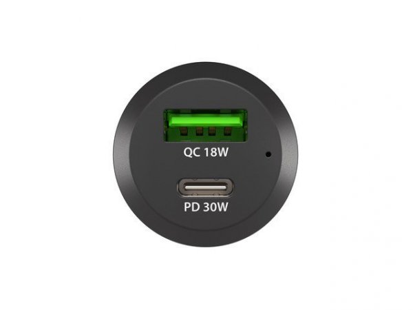 Natec Ładowarka samochodowa Coney 1x USB 1x USB-C QC 3.0 48W Czarna