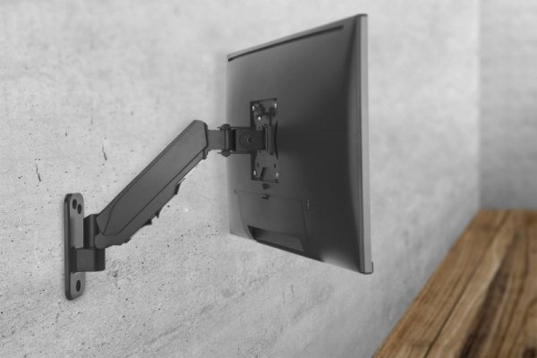 Digitus Uchwyt ścienny pojedynczy, 1xLCD, max. 32&quot;, max. obciążenie 8kg, ze sprężyną gazową, obrotowy