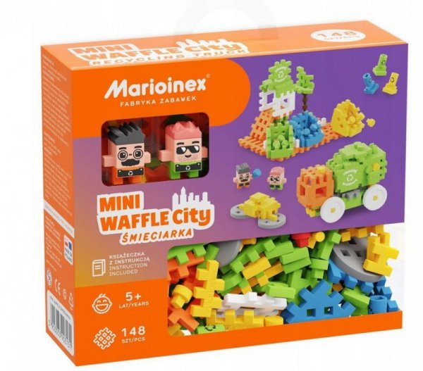 Marioinex Klocki Waffle mini - Śmieciarka 148 elementów
