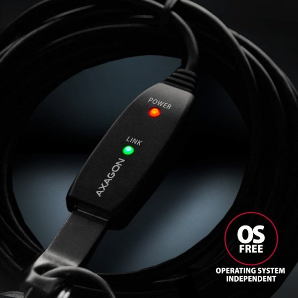 AXAGON ADR-215 USB 2.0 A-M -&gt; A-F aktywny kabel przedłużacz/wzmacniacz 15m