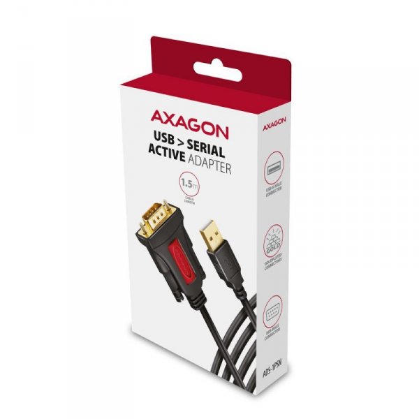 AXAGON ADS-1PSN Adapter USB 2.0 &gt; RS-232 Port szeregowy, 1.5m kabel, chip Prolific
