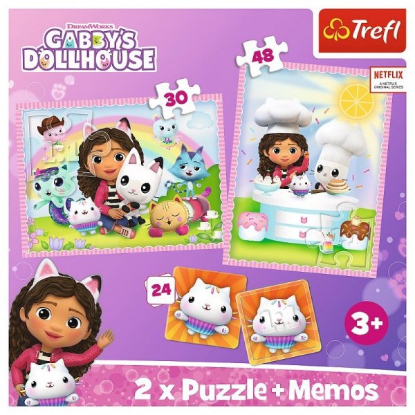 Trefl Puzzle 2w1 memos Gabi z kocim przyjacielem Gabbys Dollhouse