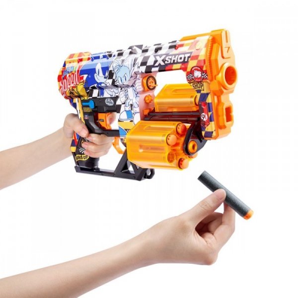 ZURU X-Shot Wyrzutnia Skins Dread Sonic 12 strzałek Super Speed