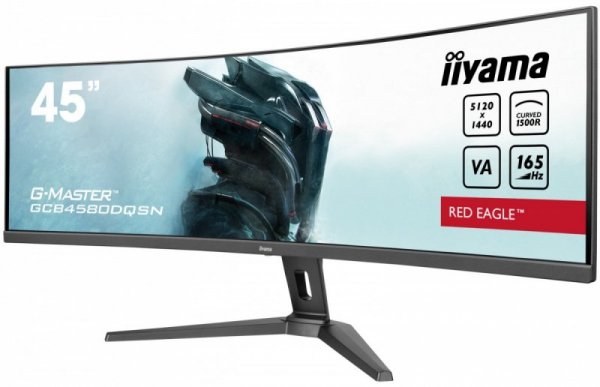 IIYAMA Monitor 45 cali G-Master GCB4580DQSN-B1, VA,DQHD,165HZ,USB-C-DOCK,RJ45,32:9,  1500R,450cd/m2,3000:1,0.8ms,3xUSB,2xHDMI,1x