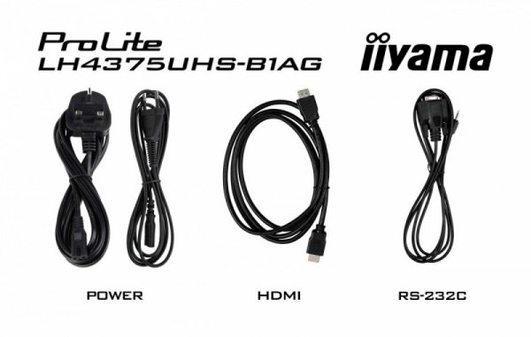 IIYAMA Monitor 42.5 cala ProLite LH4375UHS-B1AG, 24/7,IPS,ANDROID.11,4K,500cd/m2,WiFi,3xHDMI,DP,Daisy/Chain,2xUSB,2x10W,RJ45,iiS