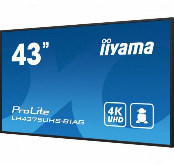 IIYAMA Monitor 42.5 cala ProLite LH4375UHS-B1AG, 24/7,IPS,ANDROID.11,4K,500cd/m2,WiFi,3xHDMI,DP,Daisy/Chain,2xUSB,2x10W,RJ45,iiS