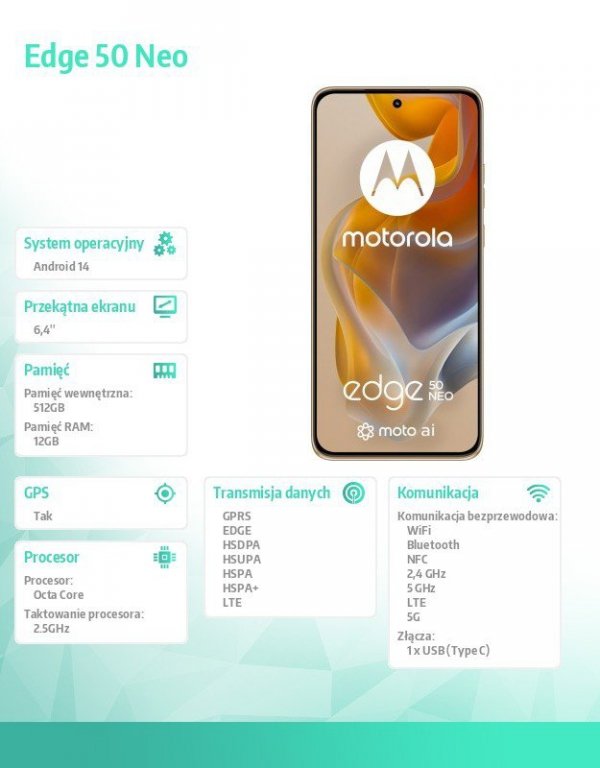 Motorola Smartfon Edge 50 neo 12/512, Pantone Latte