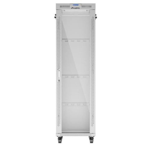 Lanberg Szafa stojąca rack 19&#039;&#039; 42U 600x800 szara drzwi szklane flack pack