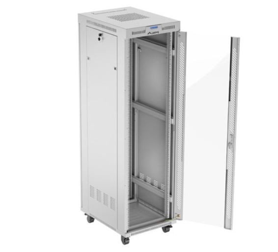 Lanberg Szafa stojąca rack 19&#039;&#039; 42U 600x800 szara drzwi szklane flack pack