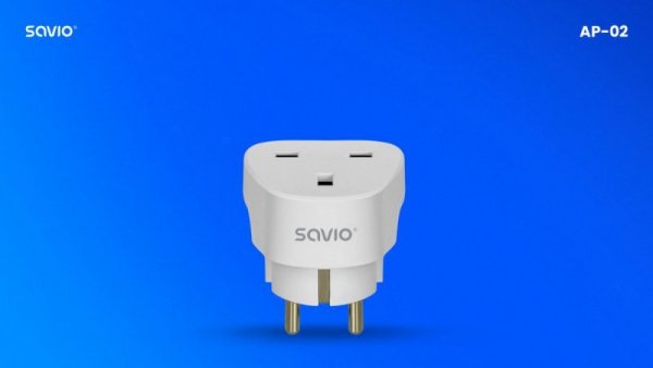 Savio Adapter podróżny, gniazdo UK wtyk EU AP-02