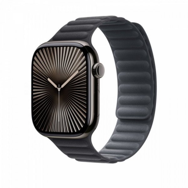 Apple Pasek karbowany magnetyczny w kolorze czarnym do koperty 46 mm - rozmiar S/M
