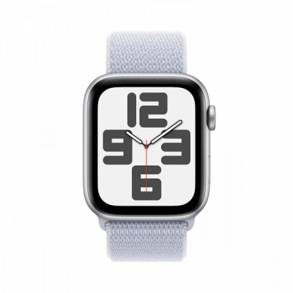 Apple Watch SE GPS + Cellular, koperta 40 mm z aluminium w kolorze srebrnym z opaską sportową w kolorze błękitnego obłoku