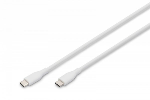 Digitus Kabel zasilający silikonowy USB-C - USB-C, USB 2.0 60W, 1m Biały