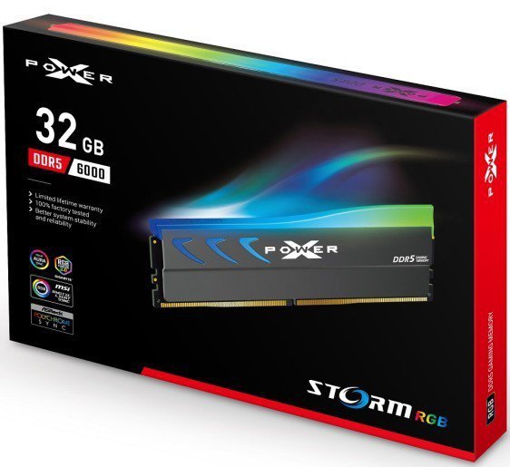 Silicon Power Pamięć DDR5 XPOWER Storm RGB 32GB/6000 1*32GB CL38 szara