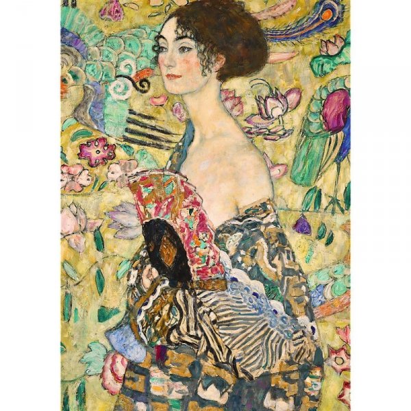 Trefl Puzzle 1000 elementów Dama z wachlarzem Klimt