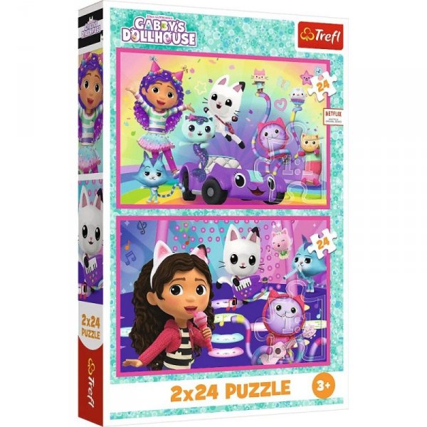 Trefl Puzzle 2x24 elementy Gabby zabawy z Gabi
