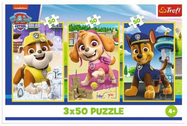 Trefl Puzzle 3x50 elementów Psi Patrol nasze pieski