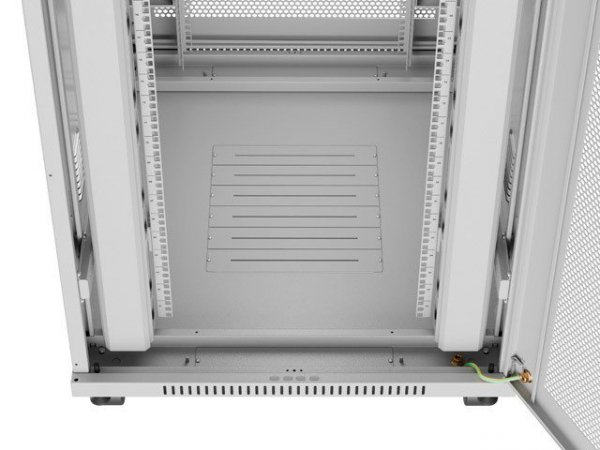 Lanberg Szafa instalacyjna rack stojąca 19 cali 27U 800x1000 drzwi perforowane LCD szara (Flat pack)