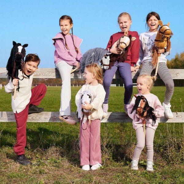 Tootiny Koń na kiju Hobby Horse HOPPIHORSE A3 Leopard - biały, maść tarantowata