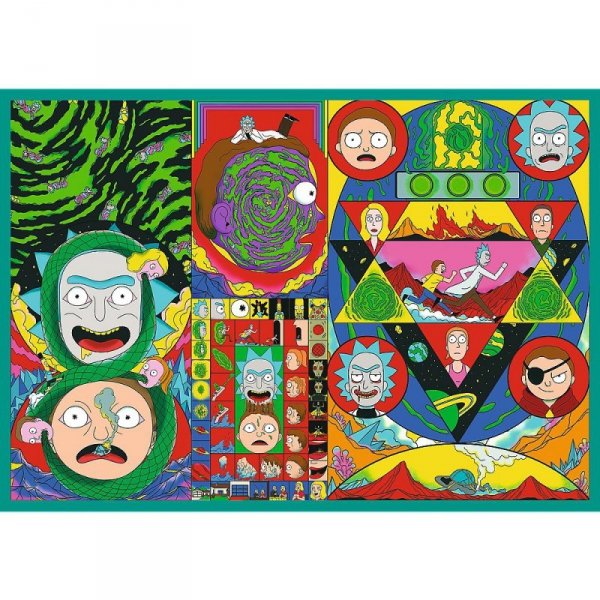 Trefl Puzzle 4x250 elementów Rick i Morty Zakręcony świat
