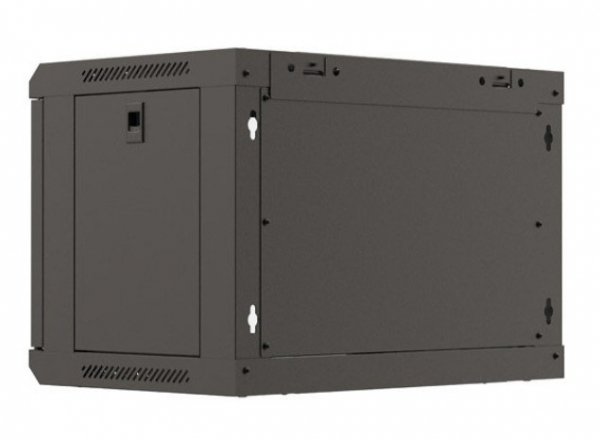 Lanberg Szafa instalacyjna rack wisząca 19&quot; 6U 540x350 czarna drzwi  przeszklone ( flat pack)