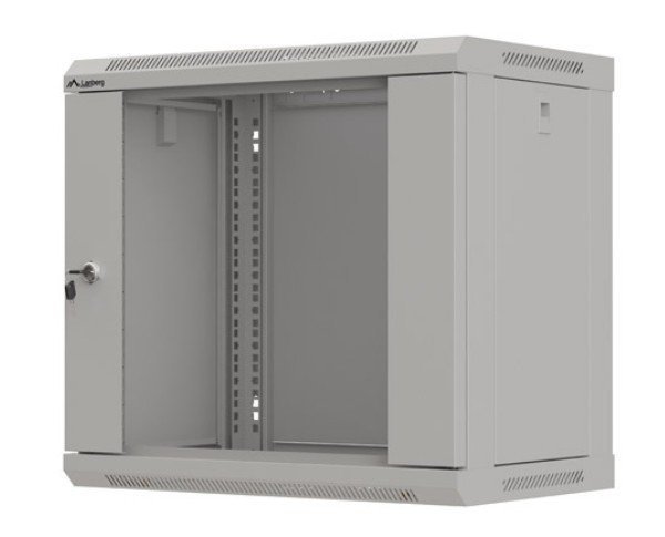 Lanberg Szafa instalacyjna rack wisząca 19&quot; 9U 540x350 szara drzwi przeszklone ( flat pack)