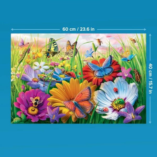 Trefl Puzzle 300 elementów EasyPiece Owady na łące; dla seniora