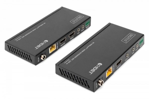 Digitus Przedłużacz / Extender HDMI HDBaseT 150m kat.5e/6/74K 60Hz PoC (Power over Cable) IR audio (zestaw)