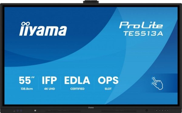 IIYAMA Monitor 55 cali TE5513A-B1AG INFRARED,40pkt,IPS,4K,7H,450cd/m2,      WiFi,USB, ANDROID 14, Google EDLA,2x20W, UCHWYT CIEN