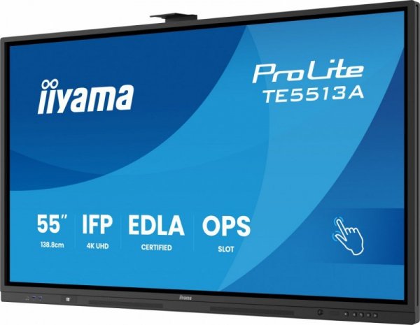 IIYAMA Monitor 55 cali TE5513A-B1AG INFRARED,40pkt,IPS,4K,7H,450cd/m2,      WiFi,USB, ANDROID 14, Google EDLA,2x20W, UCHWYT CIEN