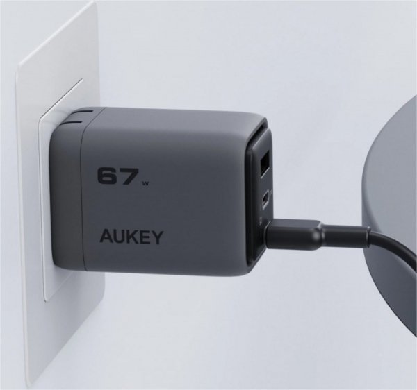 AUKEY PA-C3 ładowarka sieciowa 3xUSB (2xUSB-C + 1xUSB-A) 67W 5A QC5.0 PD3.0 AFC PPS FCP SCP