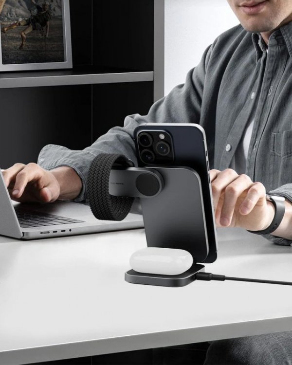 AUKEY LC-MC312 Slim 3w1 ładowarka bezprzewodowa MagSafe Qi2 15W  + ładowarka PD 30W + Etui