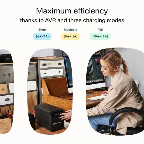 Green Cell Zasilacz awaryjny UPS AVR PowerCore 800W/1200VA 12VDC