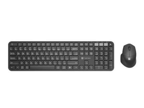 Zestaw bezprzewodowy klawiatura + mysz OCTOPUS 2, Slim&amp;amp;Silent, BT 5.0, 2.4 GHz, czarny