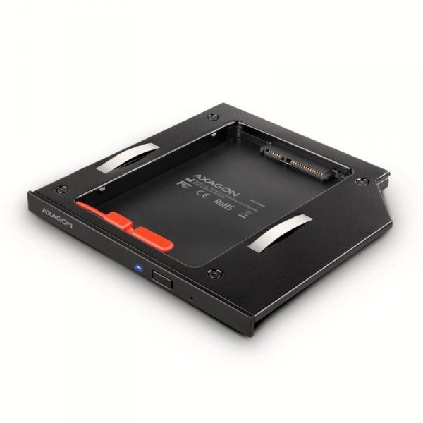 Ramka montażowa/redukcja z gniazda DVD do 2.5&quot; SSD/HDD 9.5 mm Axagon czarna