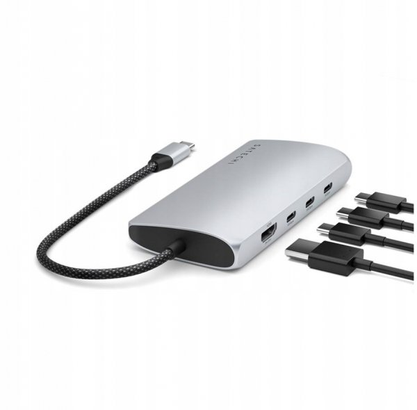 Satechi USB-C Multiport Adapter 8K - adapter USB-C (USB-C, HDMI, 3x USB 3.2 Gen 2 10Gbps, 1x USB 3.2 Gen 1 5Gbps, czytnik kart S