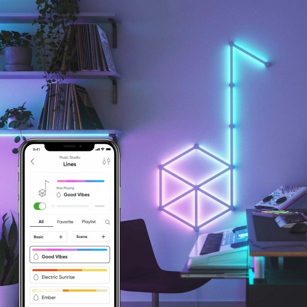 Nanoleaf Lines 60 degrees Starter Kit - listwy świetlne 60 stopni (15 sztuk, 1 kontroler)