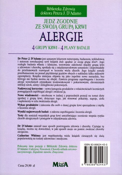 Jedz zgodnie ze swoją grupą krwi-Alergie