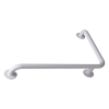 Winkelgriff 100/40 cm für barrierefreies Bad links montierbar weiß ⌀ 32 mm mit Abdeckrosetten