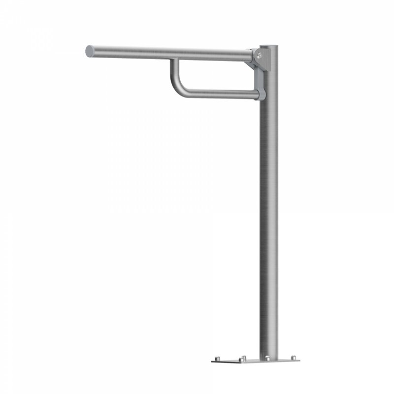 WC Klappgriff freistehend für barrierefreies Bad 50 cm aus rostfreiem Edelstahl ⌀ 25 mm