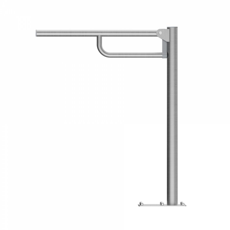 WC Klappgriff freistehend für barrierefreies Bad 60 cm aus rostfreiem Edelstahl ⌀ 25 mm