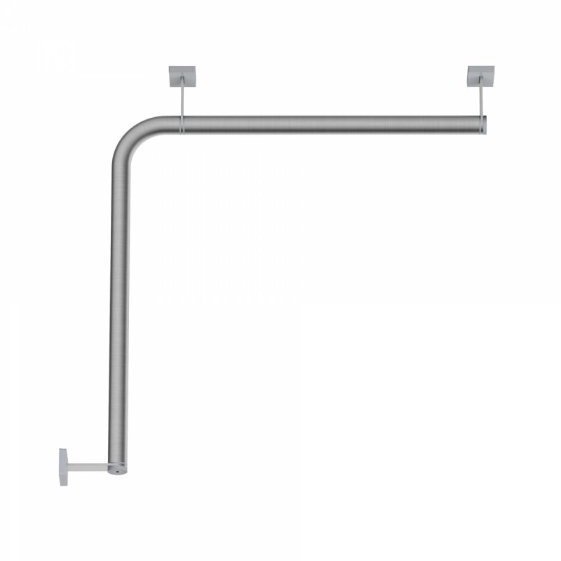 Duschhandlauf Winkelgriff für barrierefreies Bad 50/50 cm aus rostfreiem Edelstahl ⌀ 25 mm