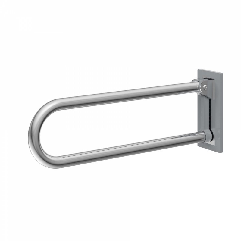 WC Klappgriff für barrierefreies Bad aus rostfreiem Edelstahl 75 cm ⌀ 32 mm