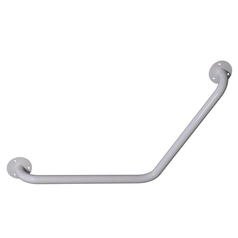 Stumpfwinkelgriff 30/30 cm für barrierefreies Bad links/rechts montierbar weiß ⌀ 25 mm